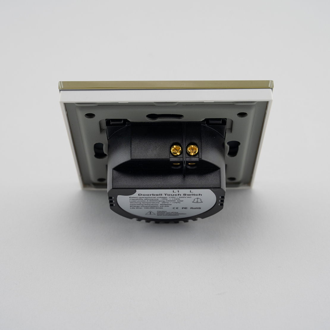 Buton Sonerie cu Touch, cu Revenire, din Sticla LUXION, auriu