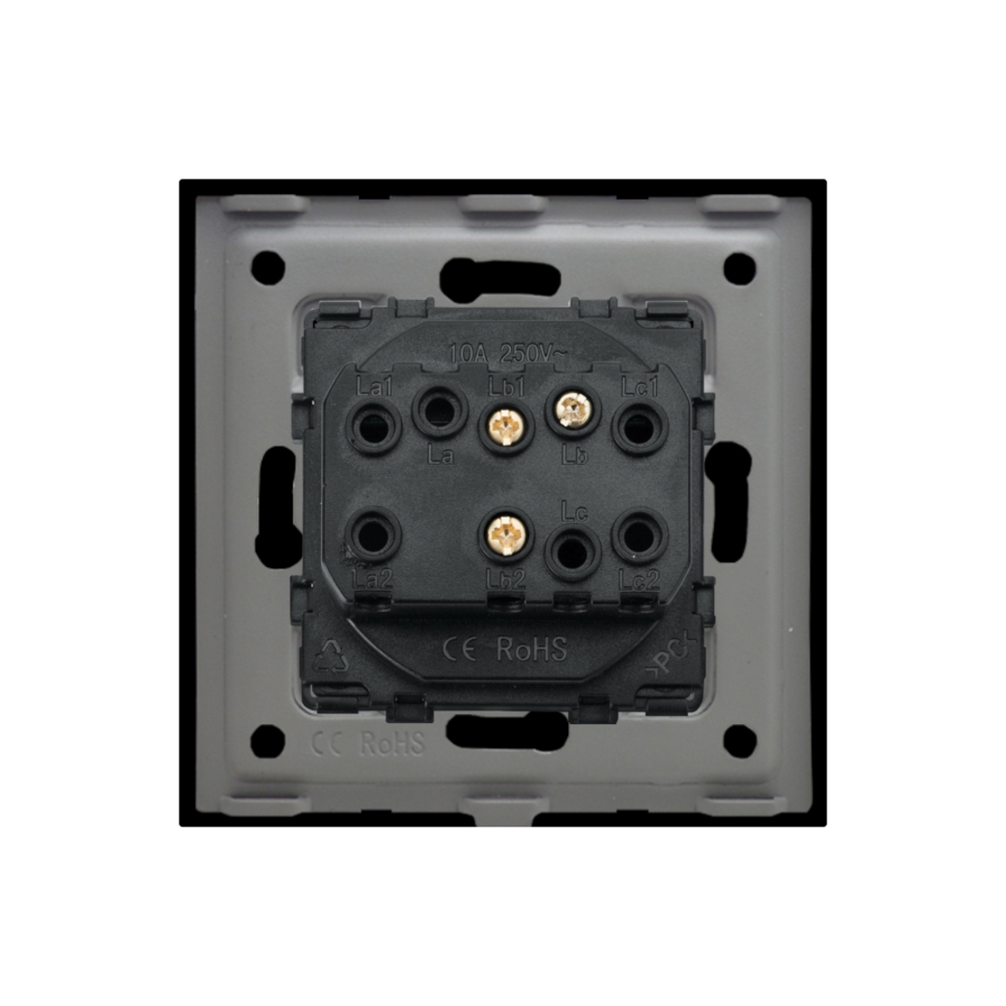 Intrerupator Simplu Cap Scara Mecanic LUXION cu Rama din Sticla, negru