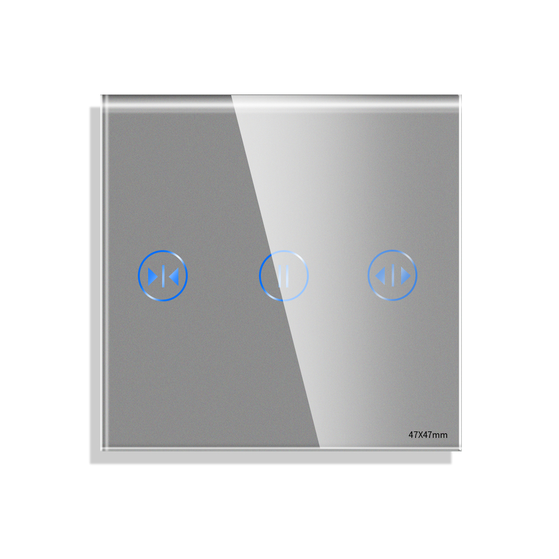 Panou Intrerupator Jaluzele cu Touch Mini din Sticla LUXION, gri