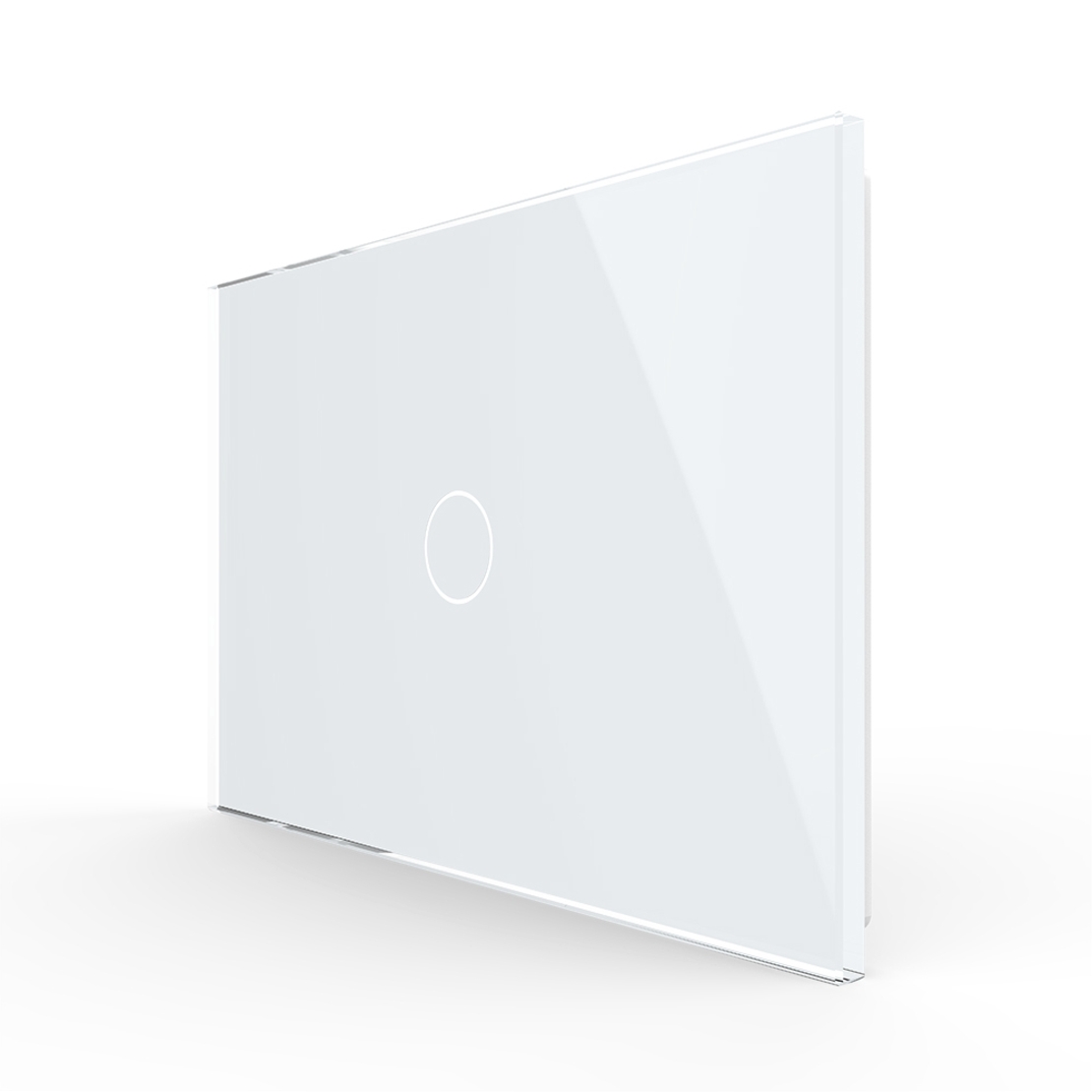 Panou intrerupator simplu cu touch Livolo din sticla, standard Italian - Serie noua, alb