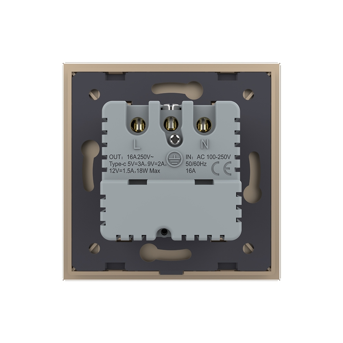 Priza Schuko + USB-C LIVOLO, Standard German - Serie Noua, auriu