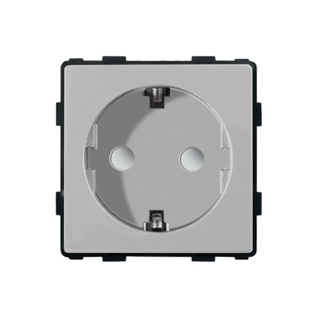 Modul Priza Simpla Fara Rama Din Sticla LUXION, gri