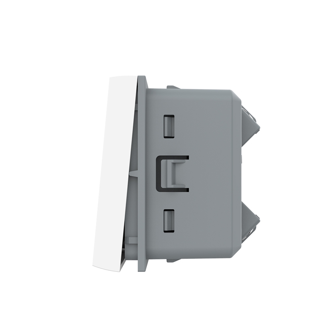 Modul Intrerupator Simplu Mecanic Cap Cruce, 2 Module - Serie Noua, alb