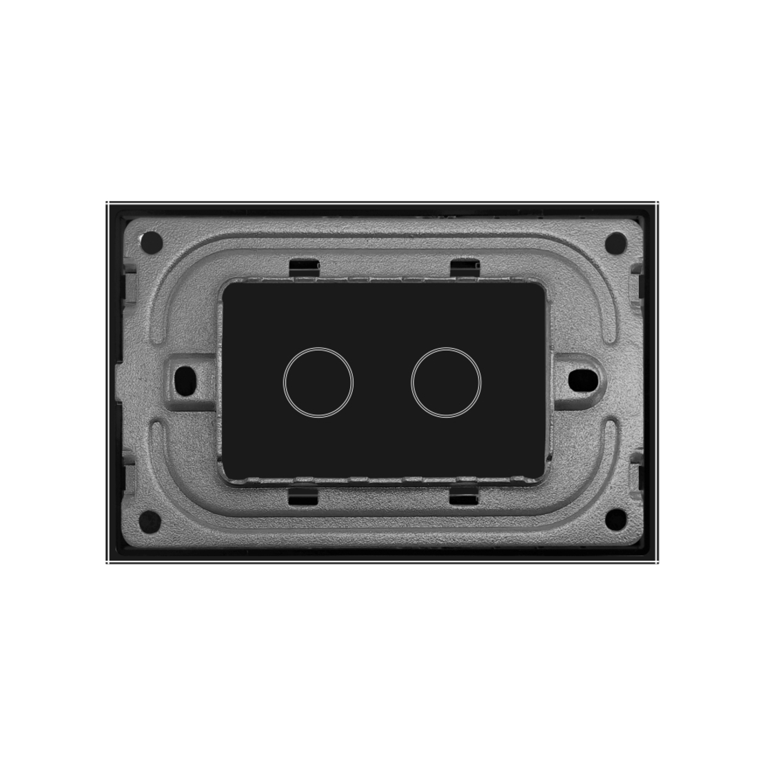 Panou Intrerupator Dublu cu Touch LIVOLO Din Sticla, Standard Italian, negru