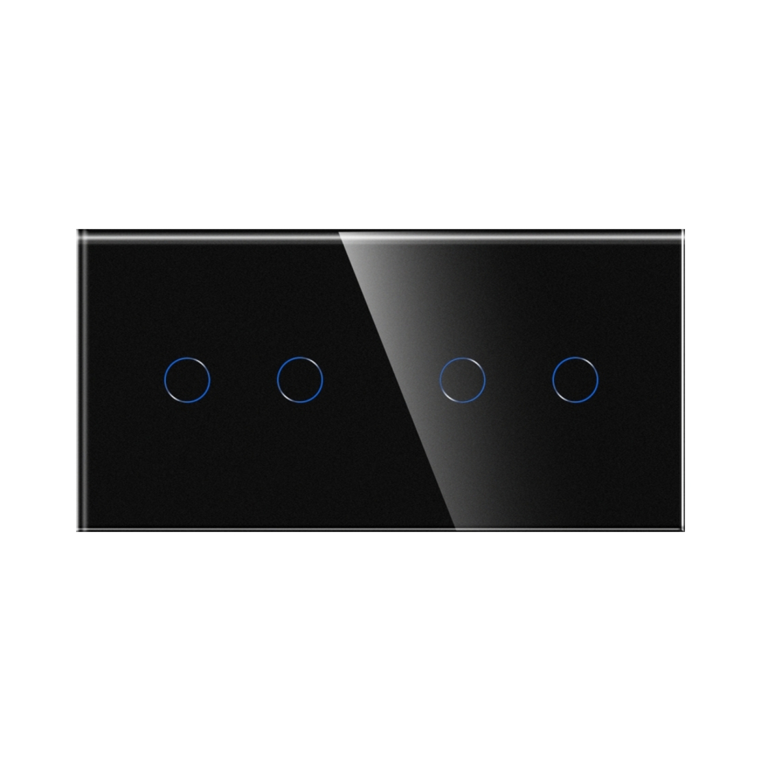 Intrerupator Dublu + Dublu cu Touch din Sticla LUXION, negru