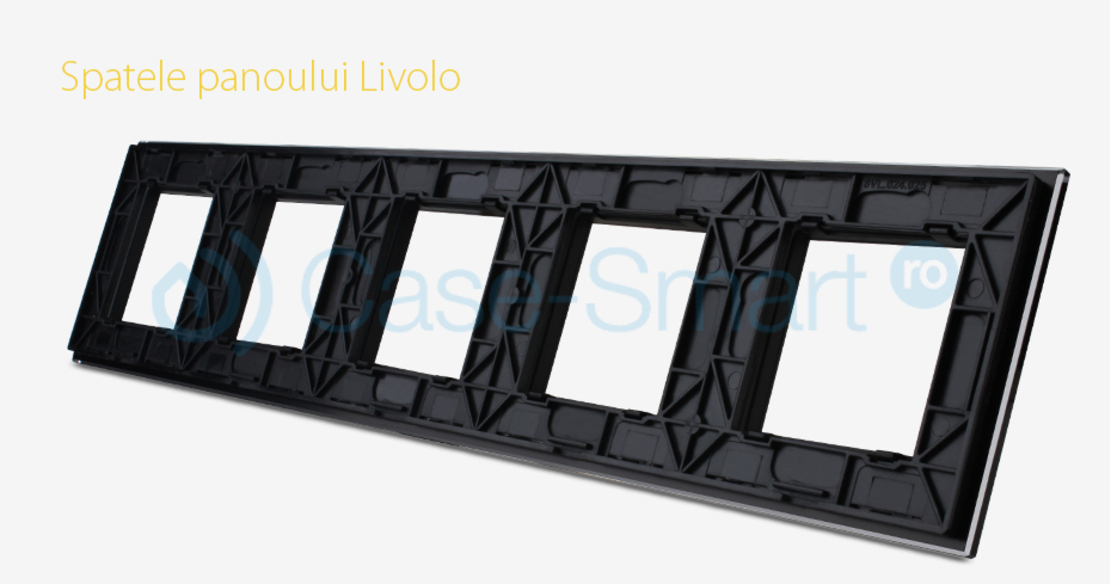 Rama cvintuplu din sticla Livolo, negru