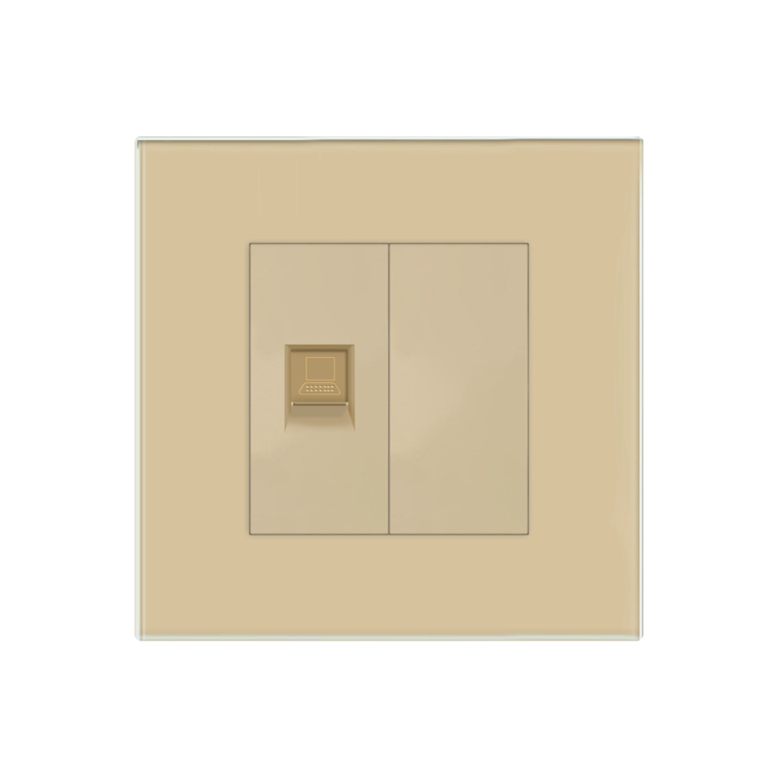 Priza Internet cu Rama din Sticla LUXION, auriu