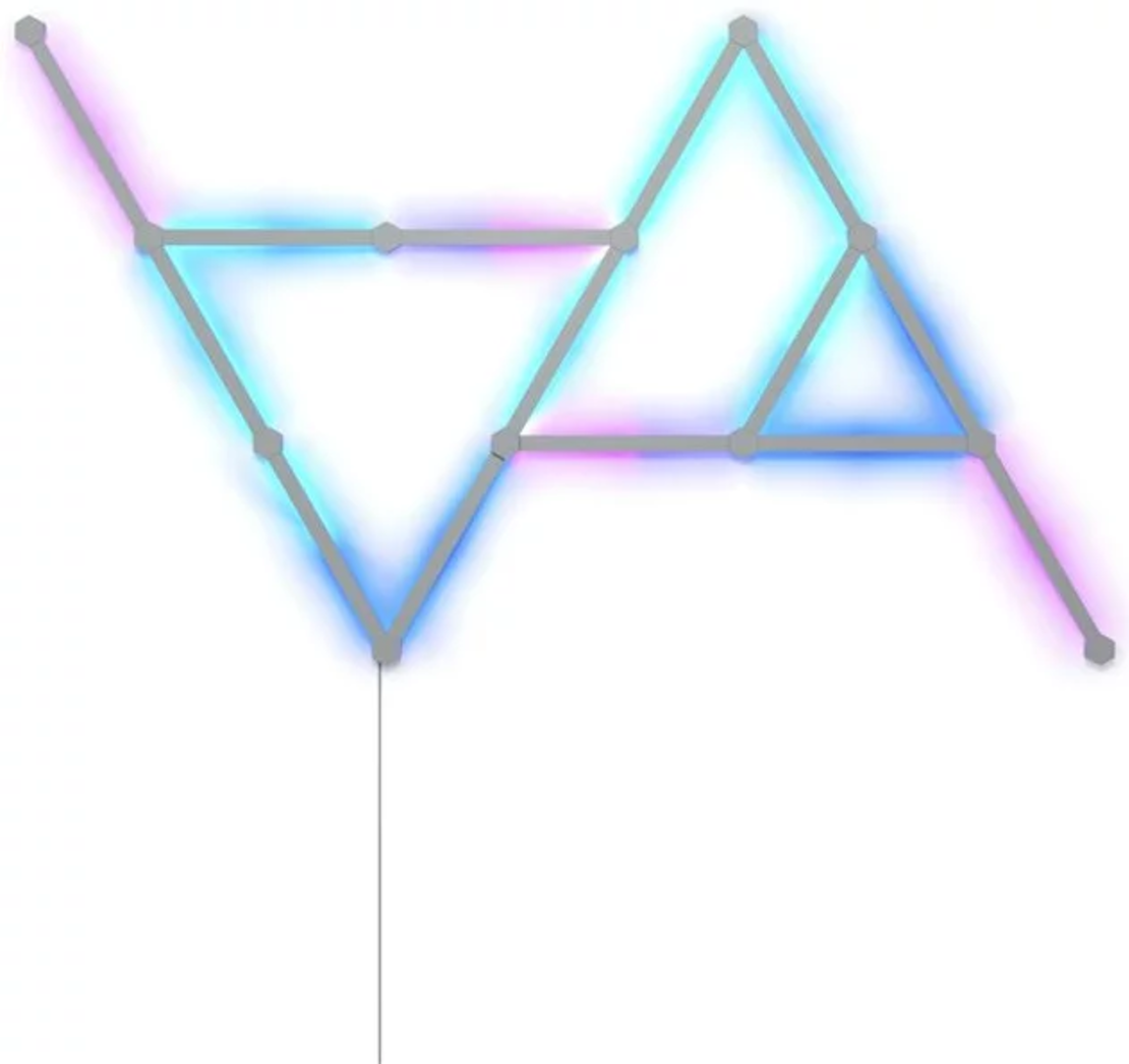 Kit 15 Panouri luminoase Nanoleaf Lines Starter Kit, Iluminare LED RGBW, Wi-Fi, Sincronizare muzica, Compatibil cu asistenti vocali