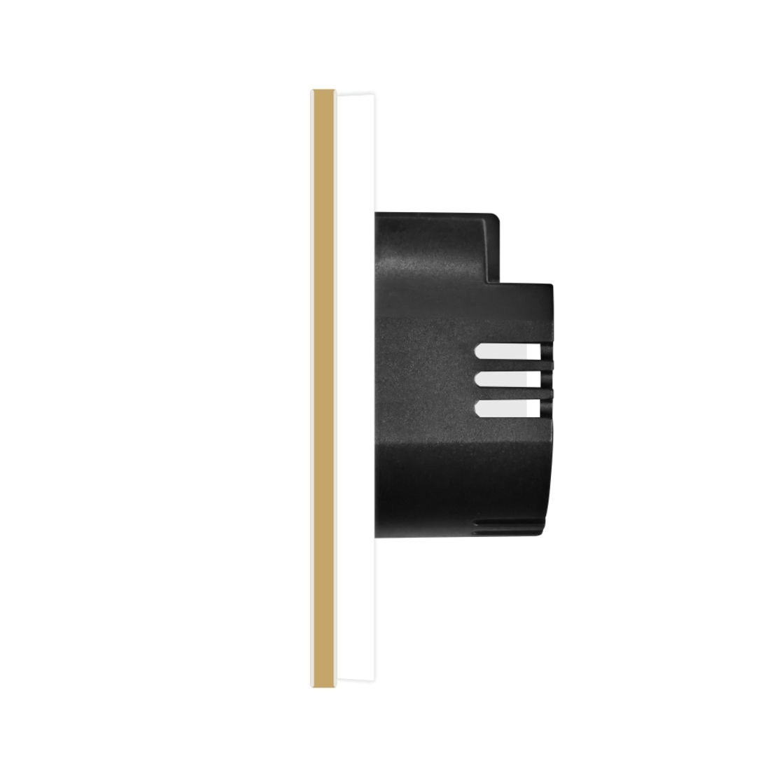 Intrerupator Dublu cu Touch din Sticla si Rama de Aluminiu LUXION, protocol ZigBee, auriu