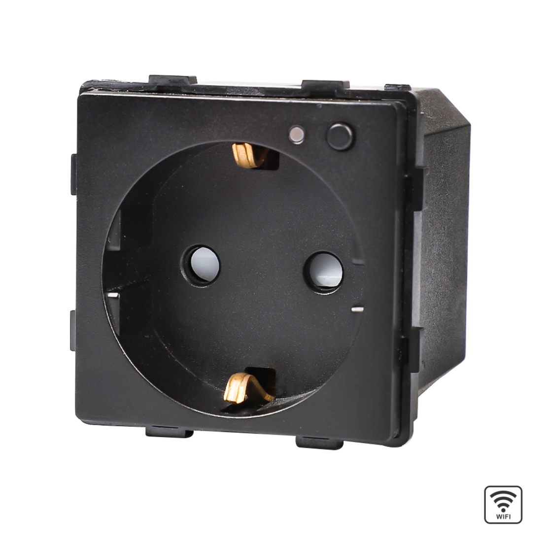 Modul Priza Inteligenta Wi-Fi cu Monitorizare Consum, Fara Rama Din Sticla LUXION, negru