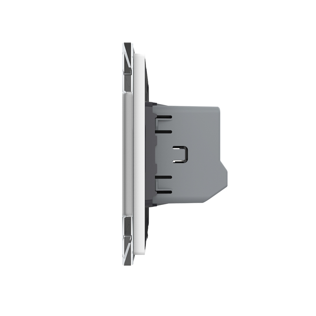 Intrerupator Simplu Cap Scara / Cruce cu Touch LIVOLO cu Rama din Sticla - Protocol Zigbee EC, alb