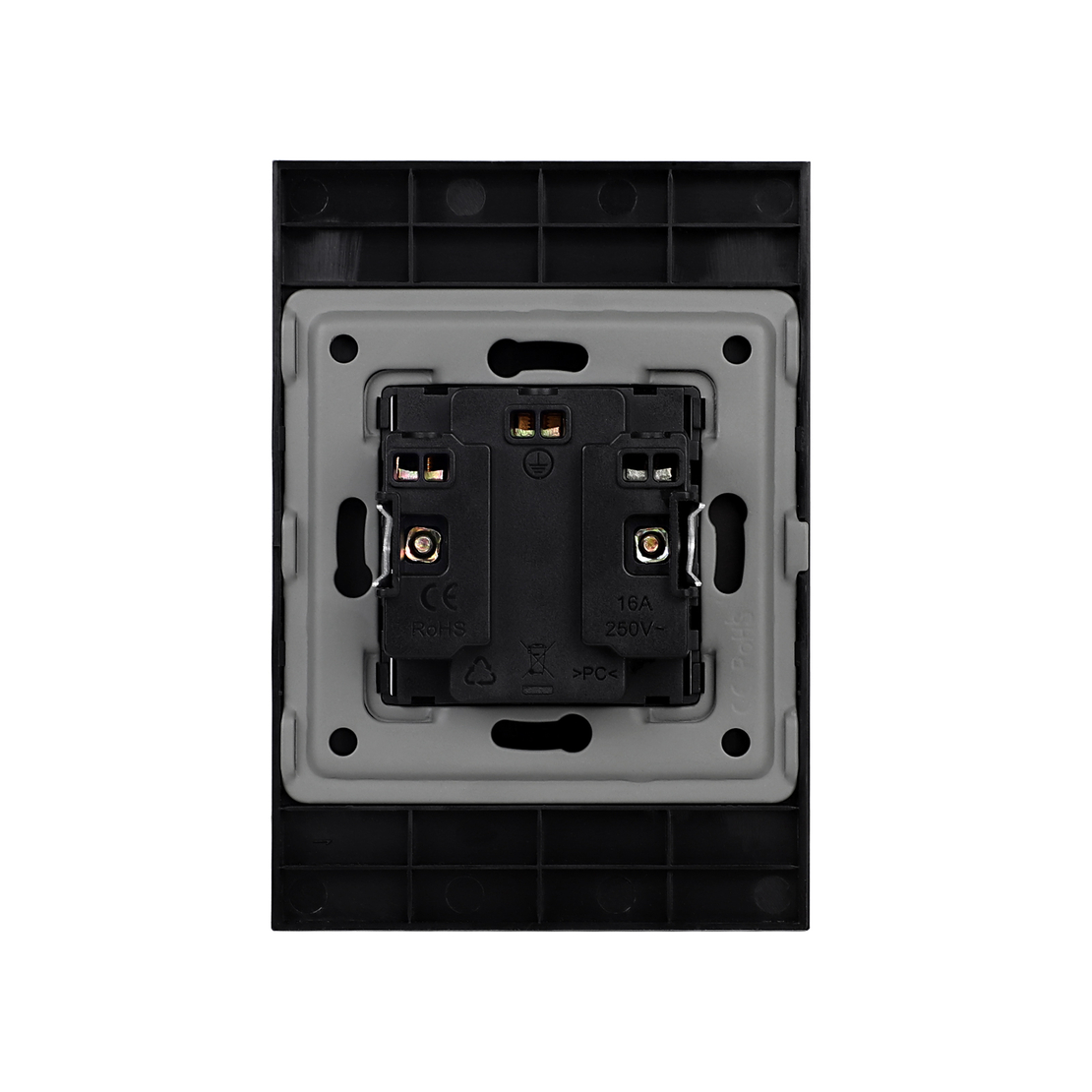 Priza Dubla cu Rama din Sticla LUXION Pentru Doza Simpla, negru