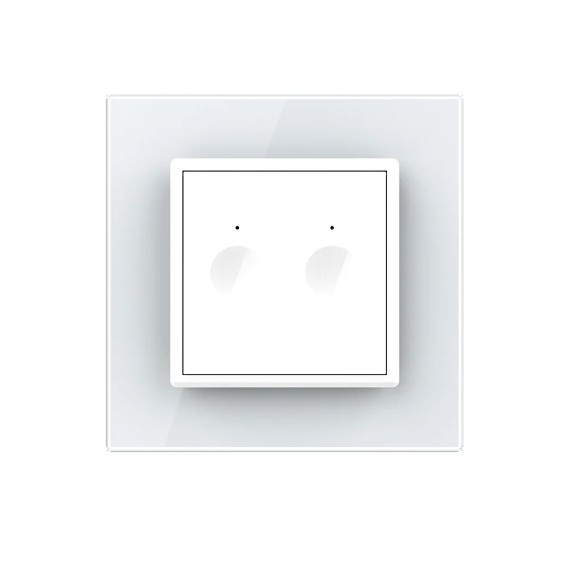 Intrerupatorul Dublu cu Touch LIVOLO cu Rama Din Sticla - Protocol Zigbee EC, alb