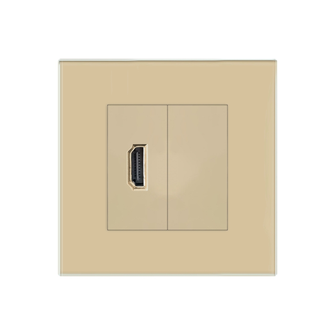 Priza HDMI cu Rama din Sticla LUXION, auriu