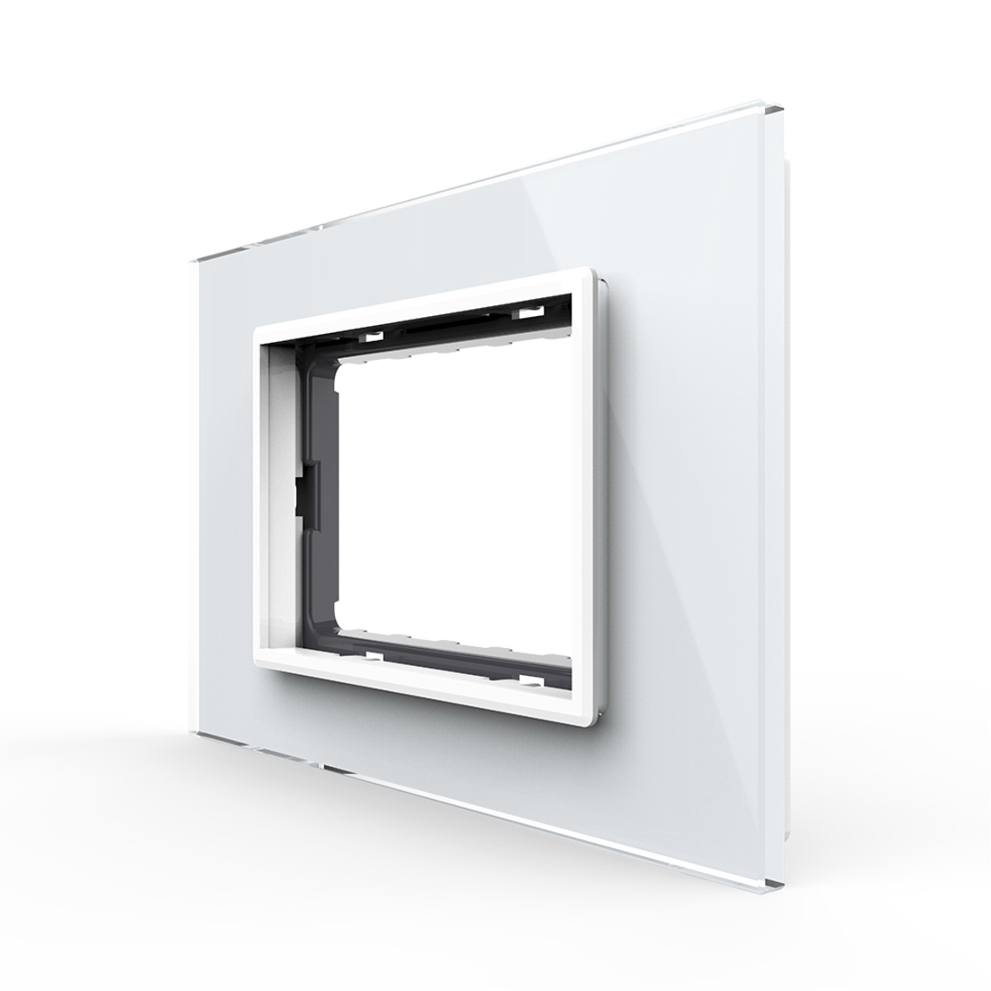 Rama din sticla Livolo standard Italian 3 module - Serie noua, alb