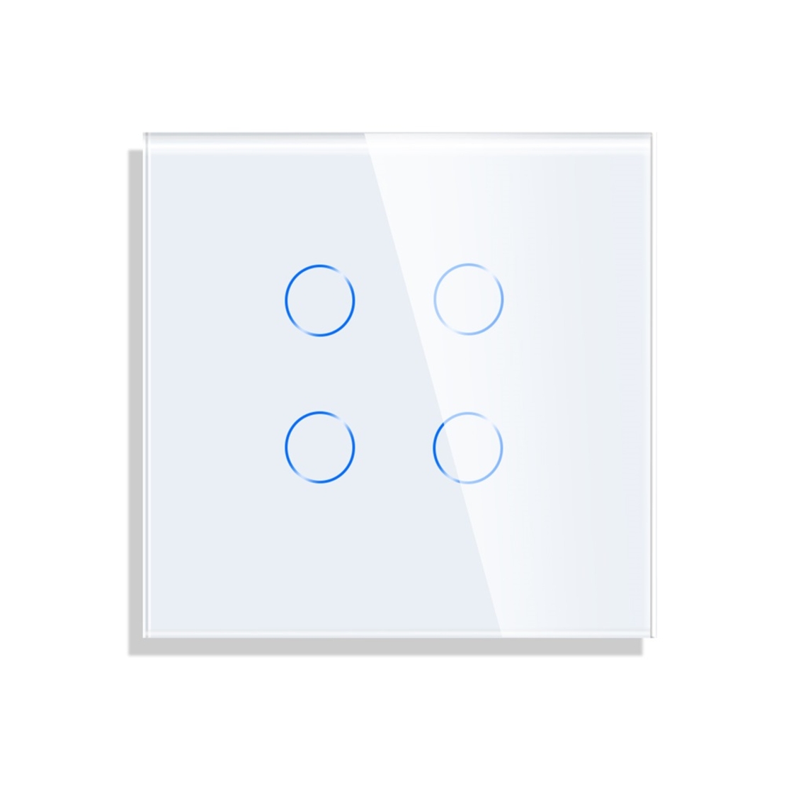 Panou Intrerupator Cvadruplu cu Touch Din Sticla LUXION, alb
