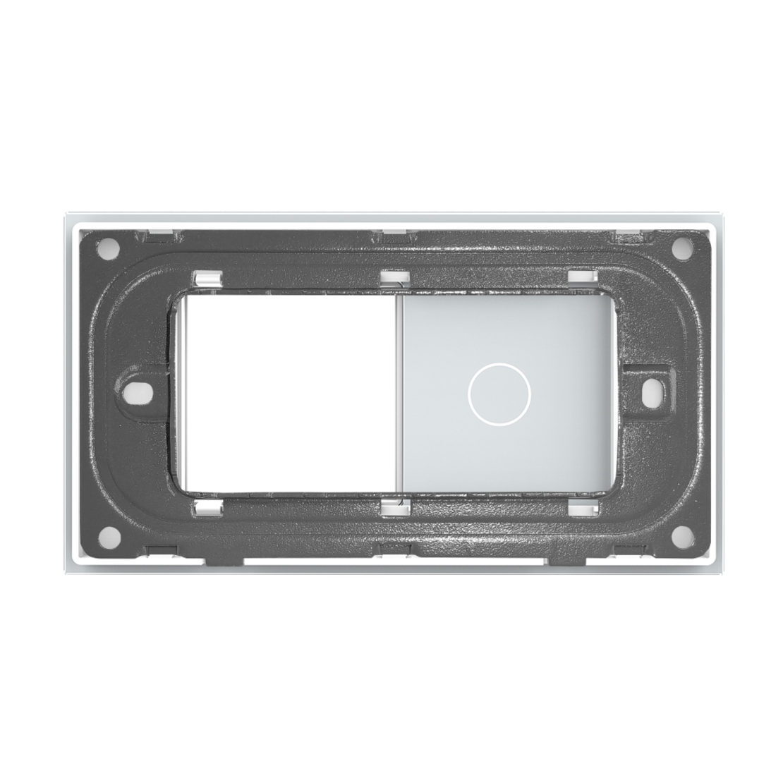 Panou Intrerupator Simplu cu Priza LIVOLO din Sticla, Standard Italian - 4M, alb