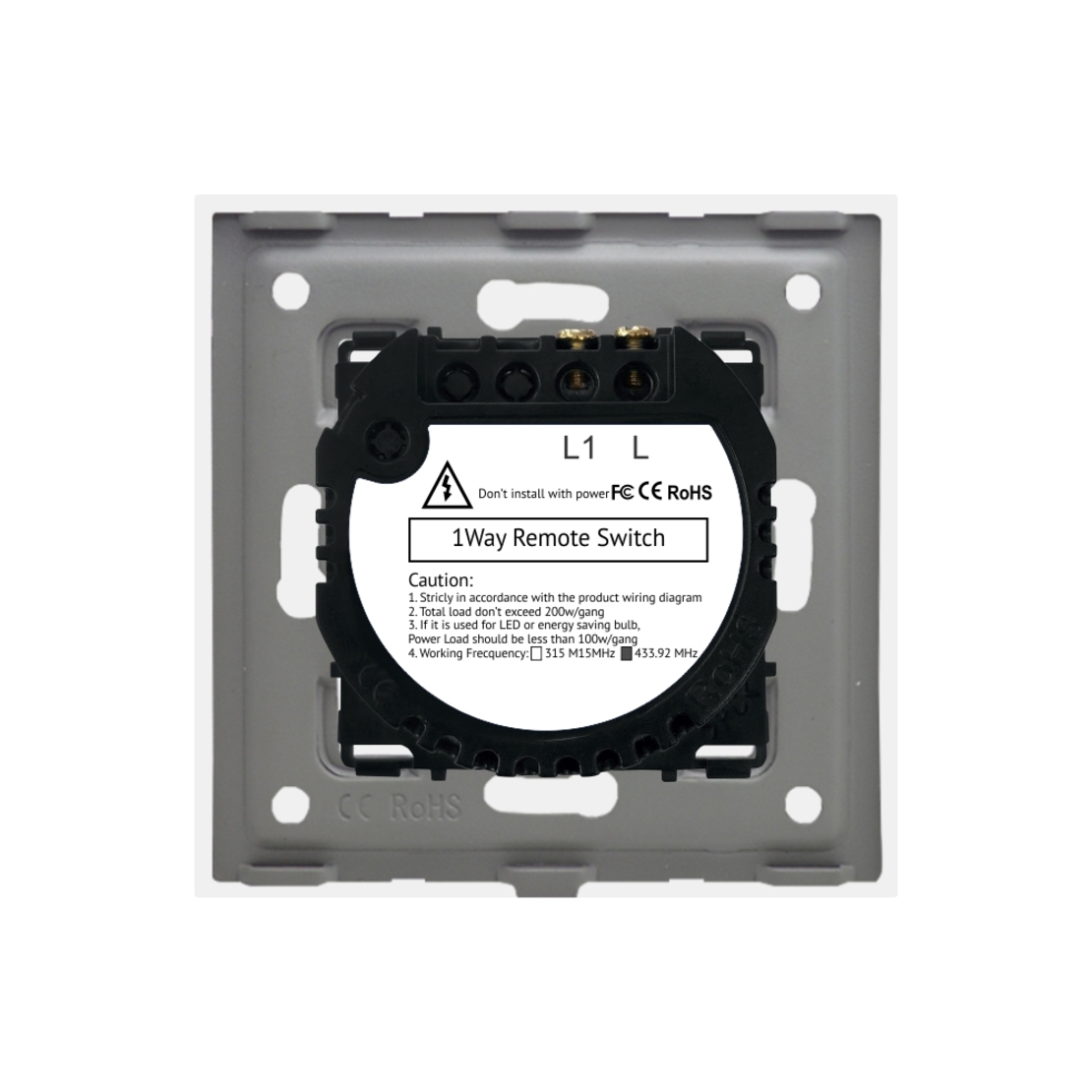 Intrerupator Simplu RF433 cu Touch din Sticla LUXION, auriu