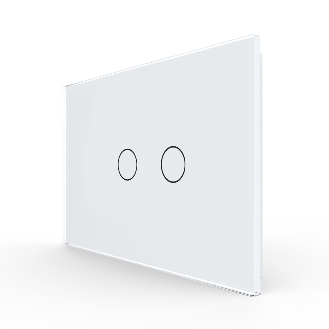 Panou Intrerupator Dublu cu Touch LIVOLO Din Sticla, Standard Italian, alb