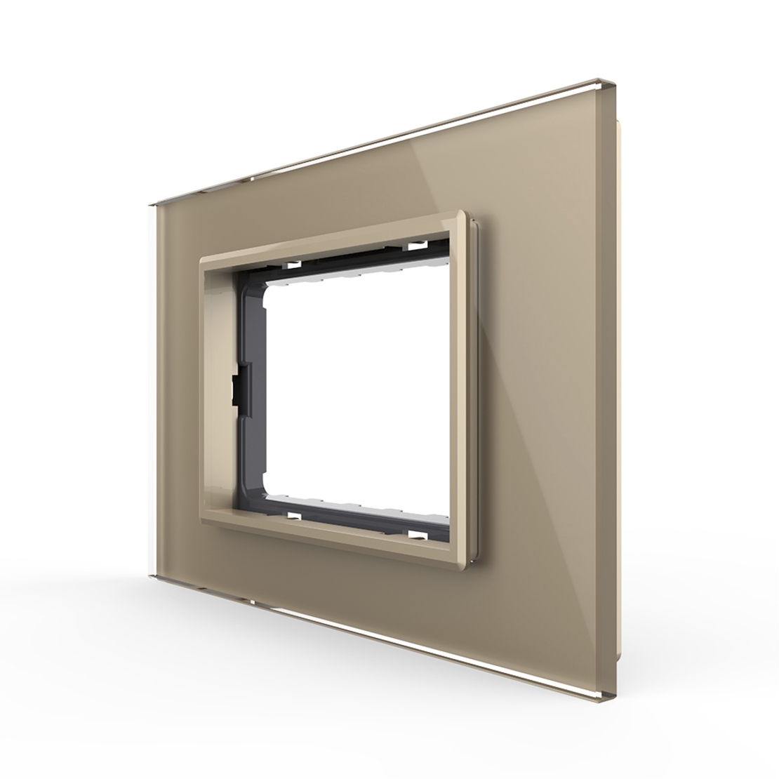 Rama din sticla Livolo standard Italian 3 module - Serie noua, auriu