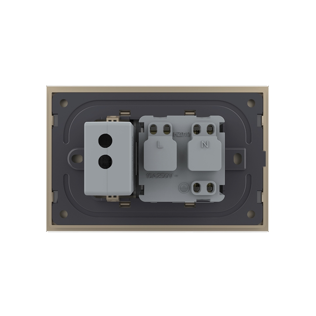 Priza simpla cu USB Livolo standard italian, auriu