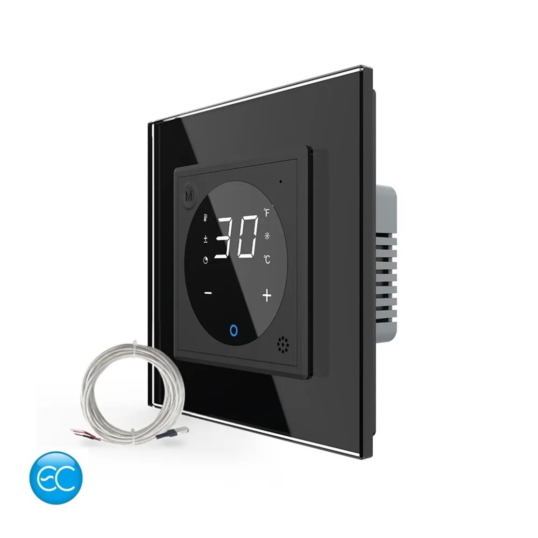Termostat LIVOLO pentru sisteme de incalzire electrice, protocol ZigBee EC, negru