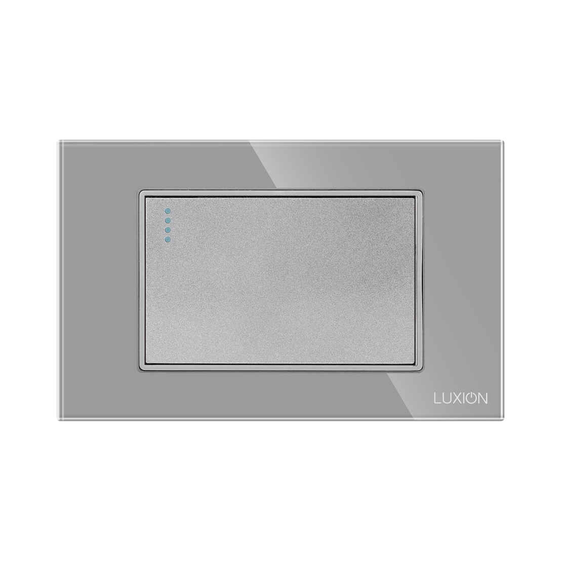 Intrerupator Simplu Mecanic LUXION cu Rama din Sticla, Standard Italian, 3M, gri