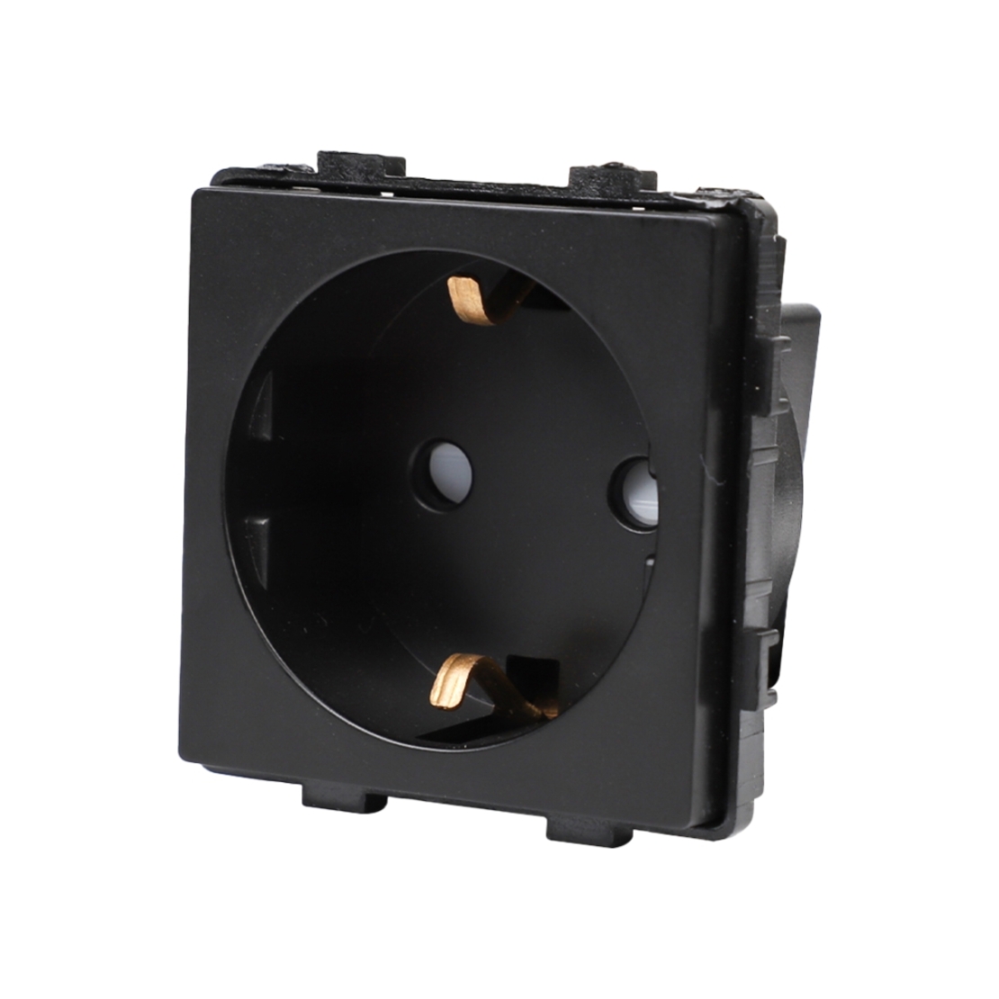 Modul Priza Simpla Fara Rama Din Sticla LUXION, negru