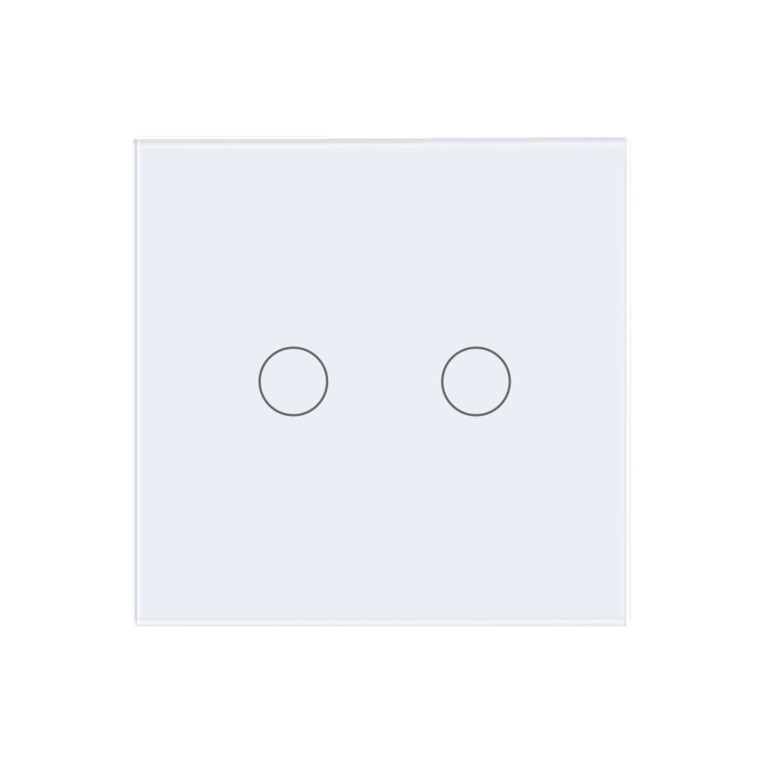 Intrerupator Dublu Wi-Fi + RF433 cu Touch din Sticla LUXION, alb