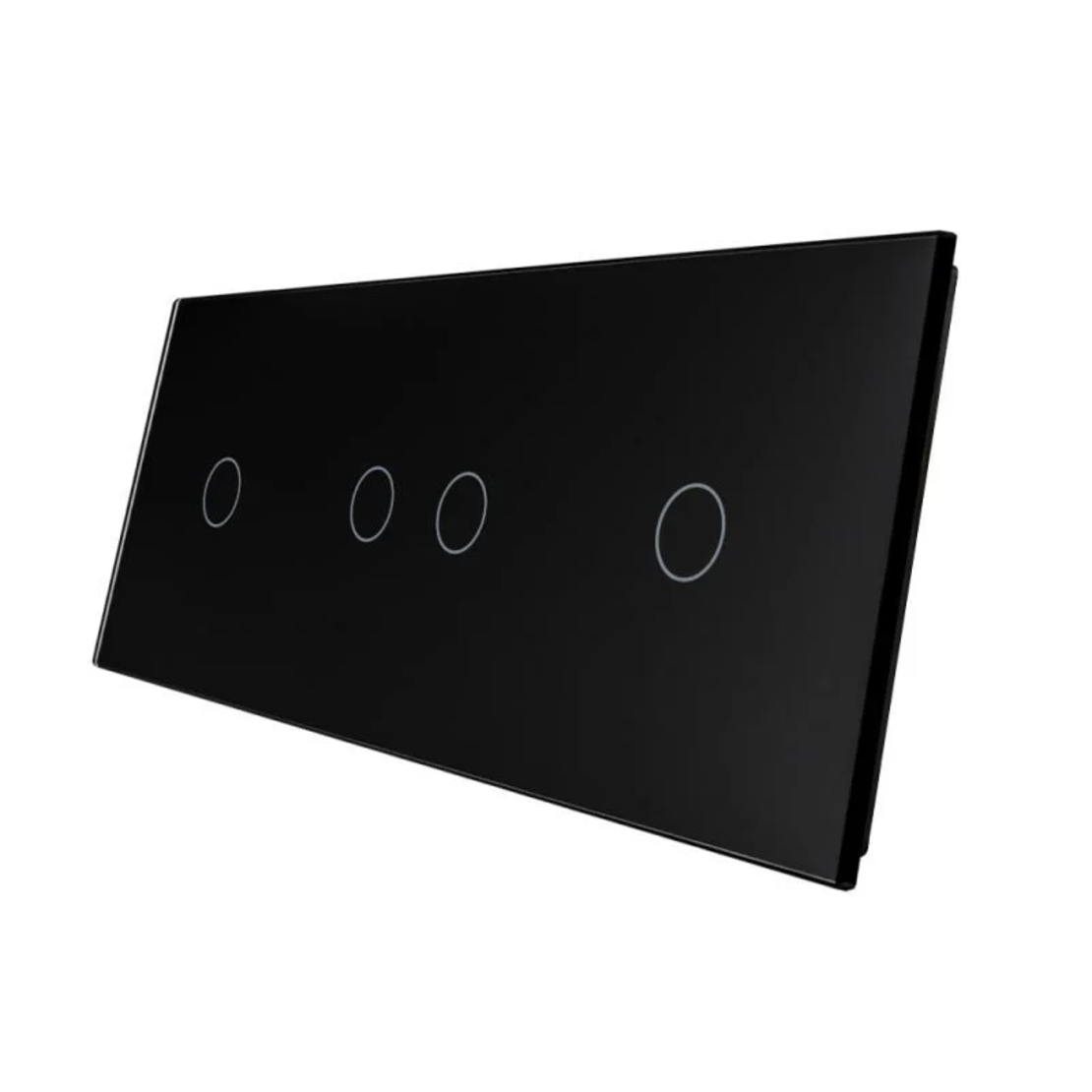 Panou intrerupator simplu+ dublu + simplu cu touch LIVOLO din sticla, negru
