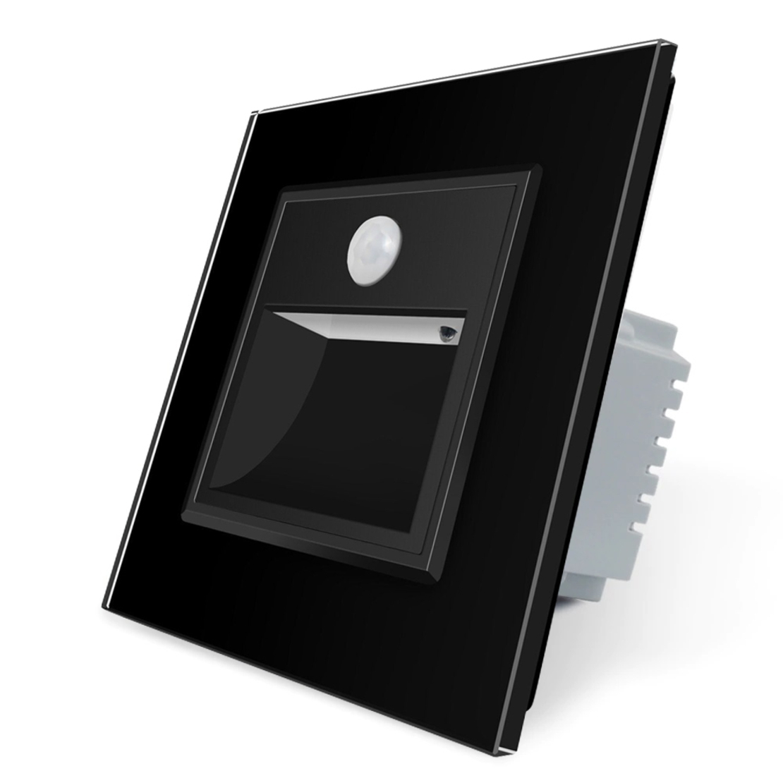 Lampa de veghe LED Livolo cu rama din sticla, Senzor miscare incorporat, negru