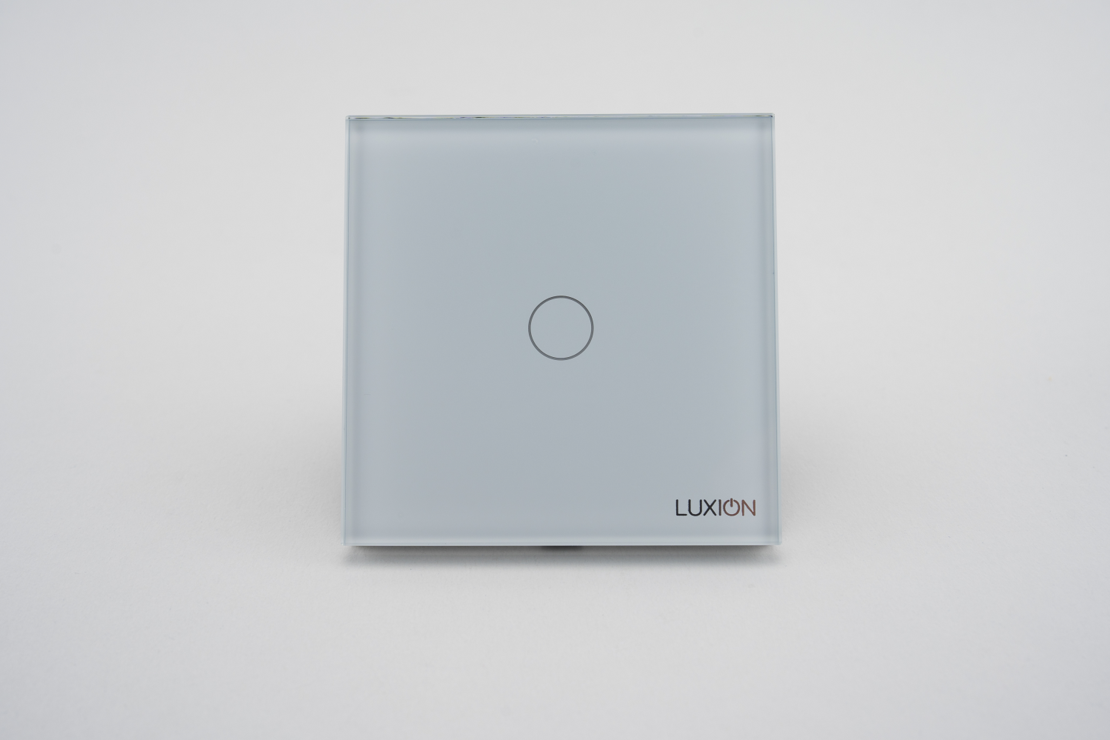 Intrerupator Simplu cu Touch din Sticla LUXION, 500W, alb