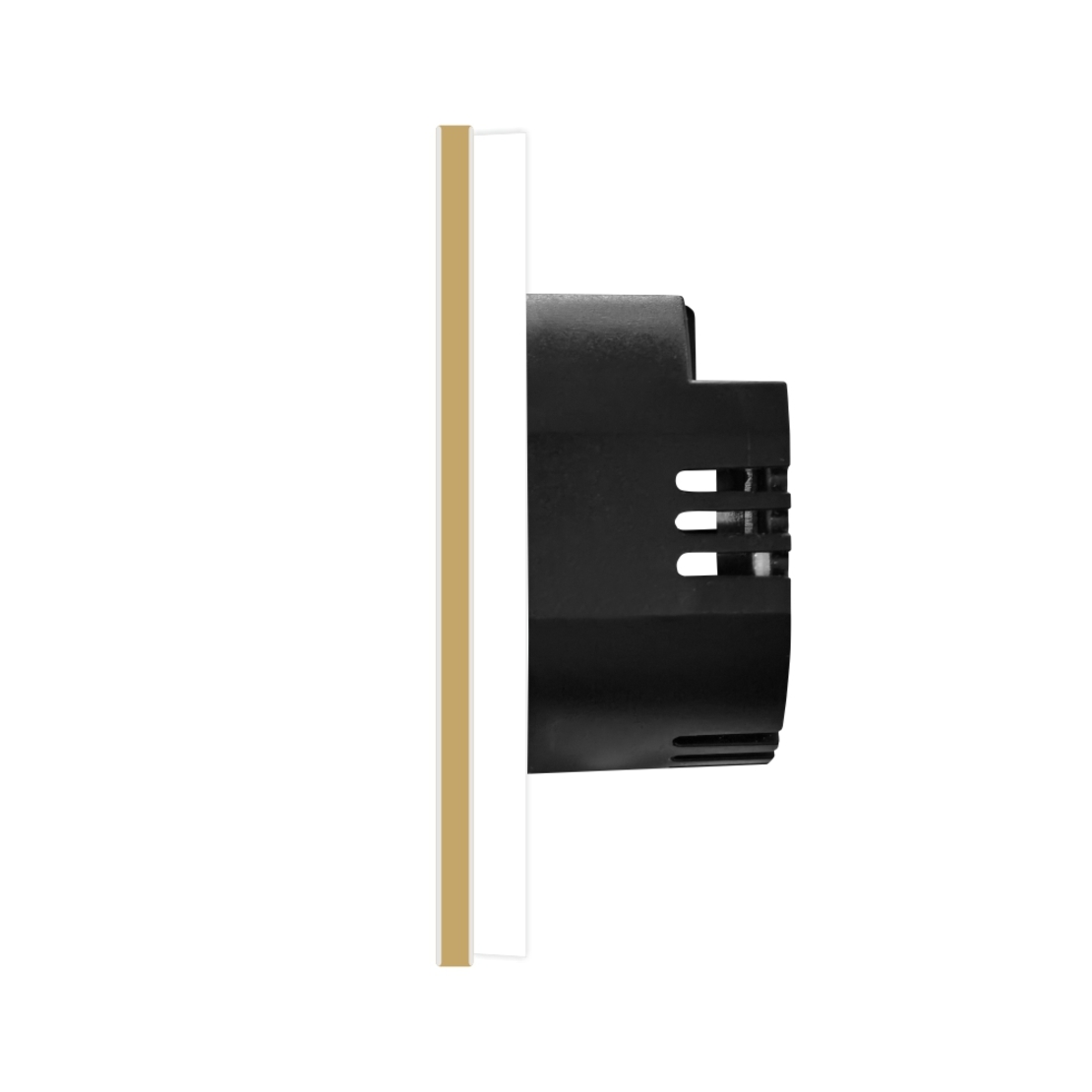 Intrerupator Simplu cu Variator cu Touch din Sticla si Rama de Aluminiu LUXION, auriu