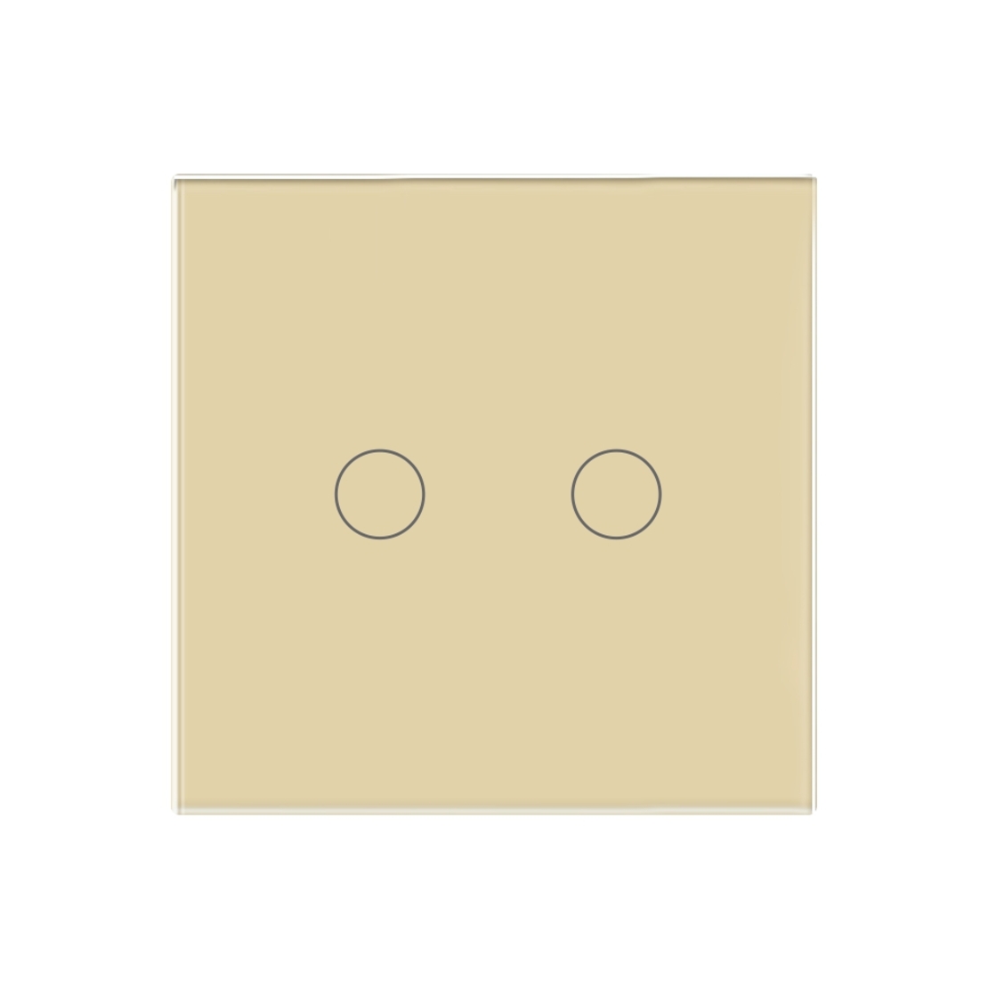 Intrerupator Dublu Wi-Fi + RF433 cu Touch din Sticla LUXION, auriu