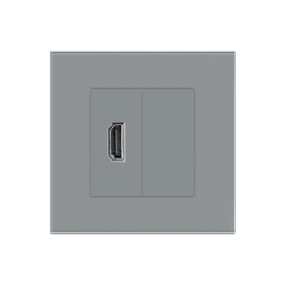 Priza HDMI cu Rama din Sticla LUXION, gri