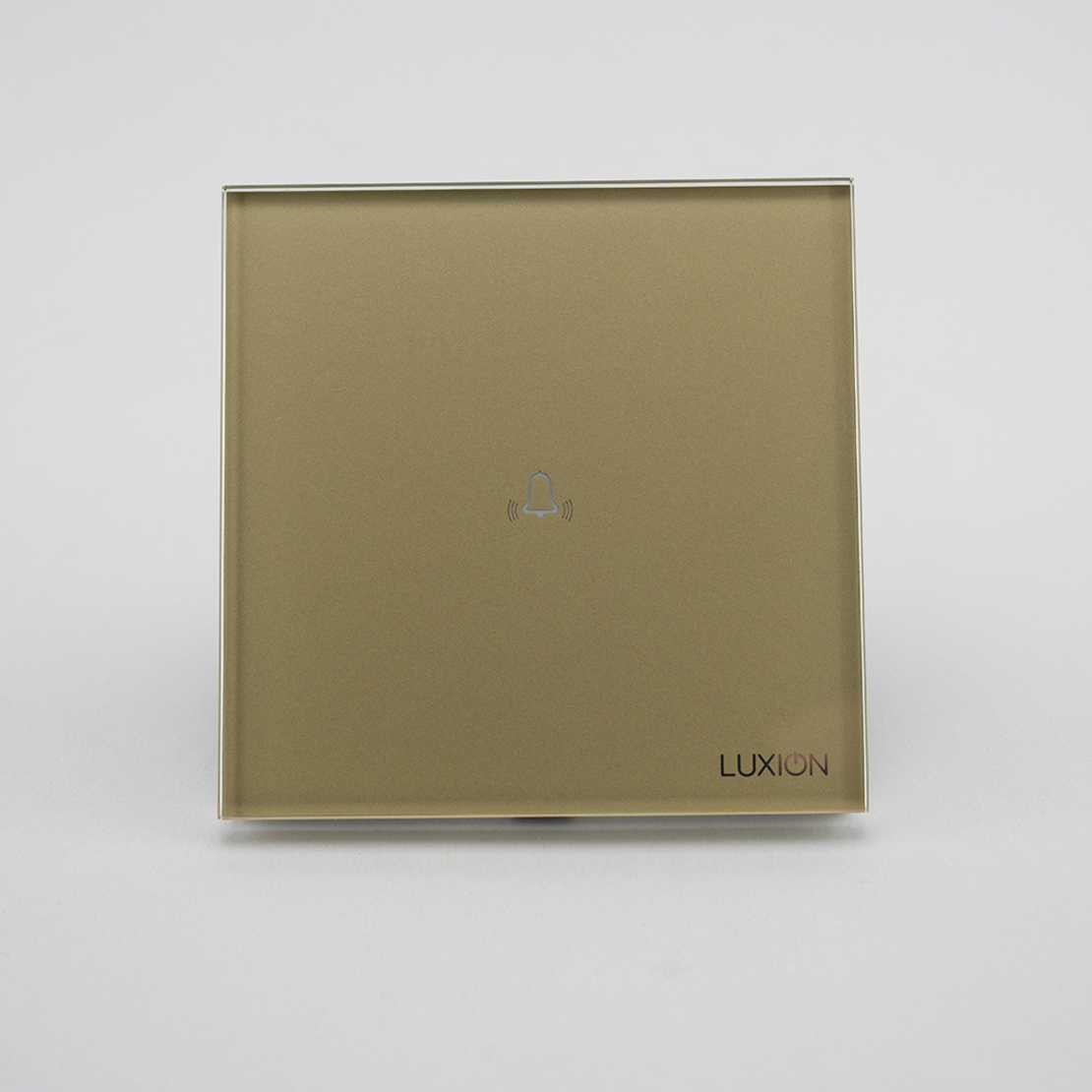 Buton Sonerie cu Touch, cu Revenire, din Sticla LUXION, auriu