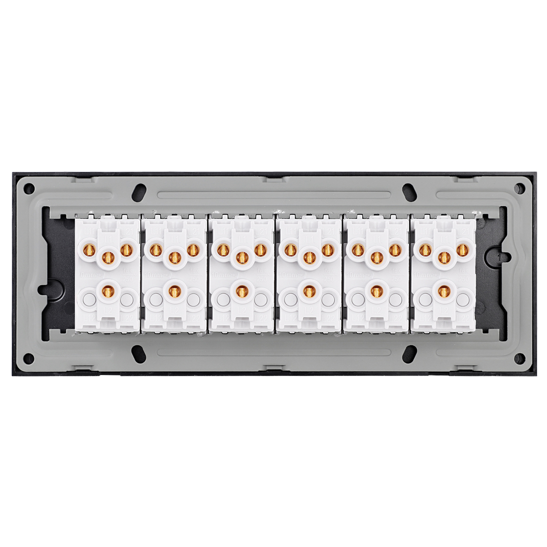 Intrerupator Mecanic 12 Posturi LUXION cu Rama din Sticla, Standard Italian, 6M, negru