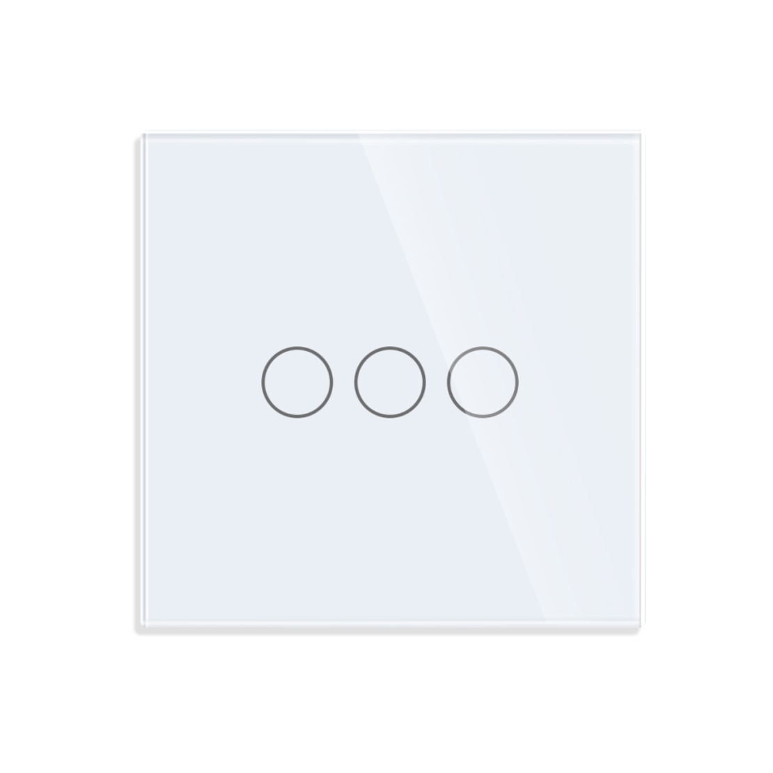 Intrerupator Triplu Cap Scara cu Touch din Sticla LUXION, Serie A, alb