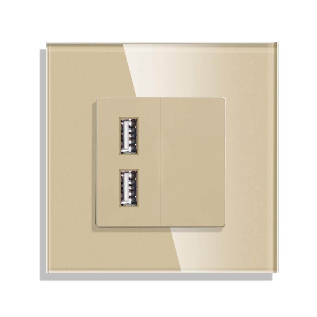 Priza USB cu Rama din Sticla LUXION, auriu