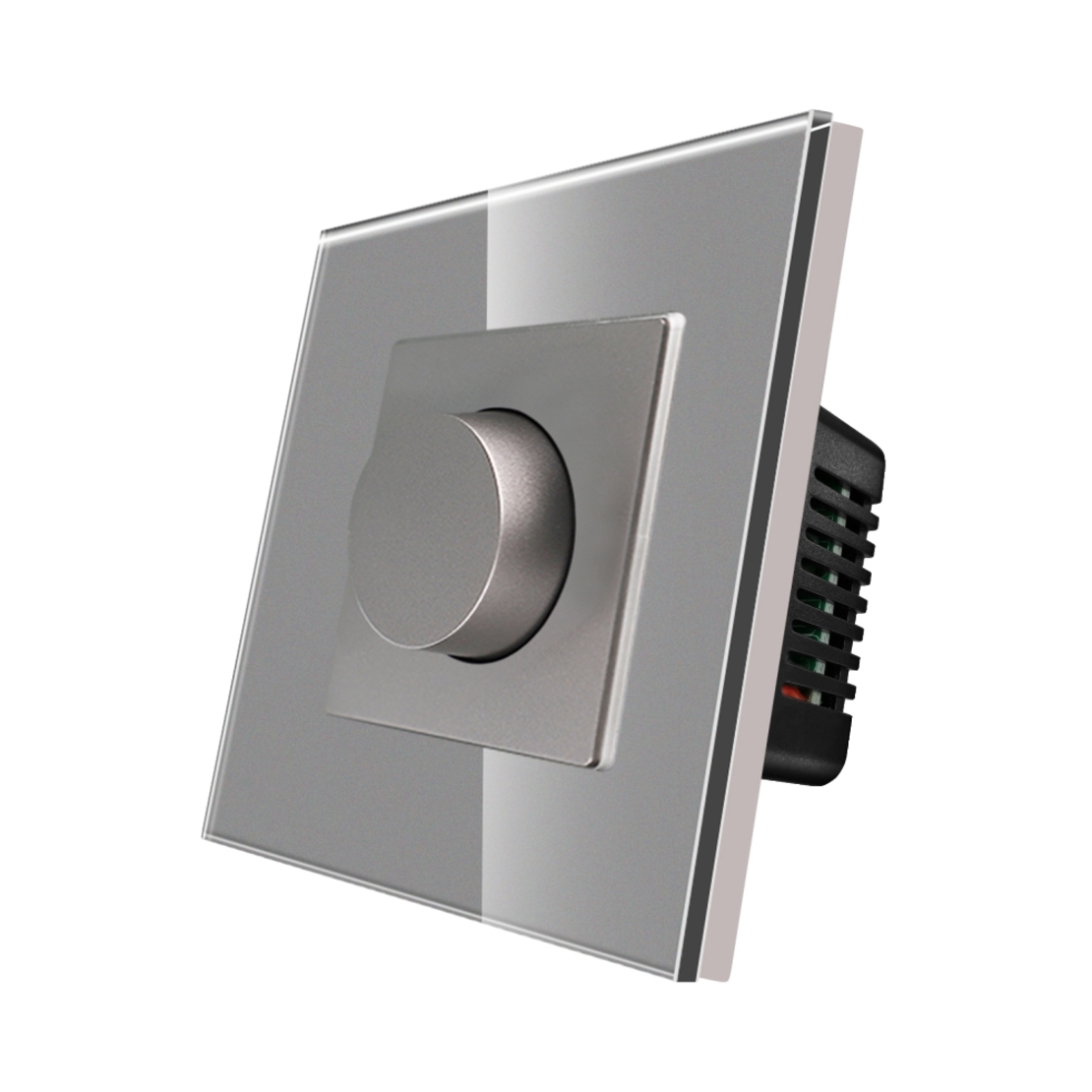 Intrerupator cu Variator Mecanic LUXION cu Rama din Sticla, gri