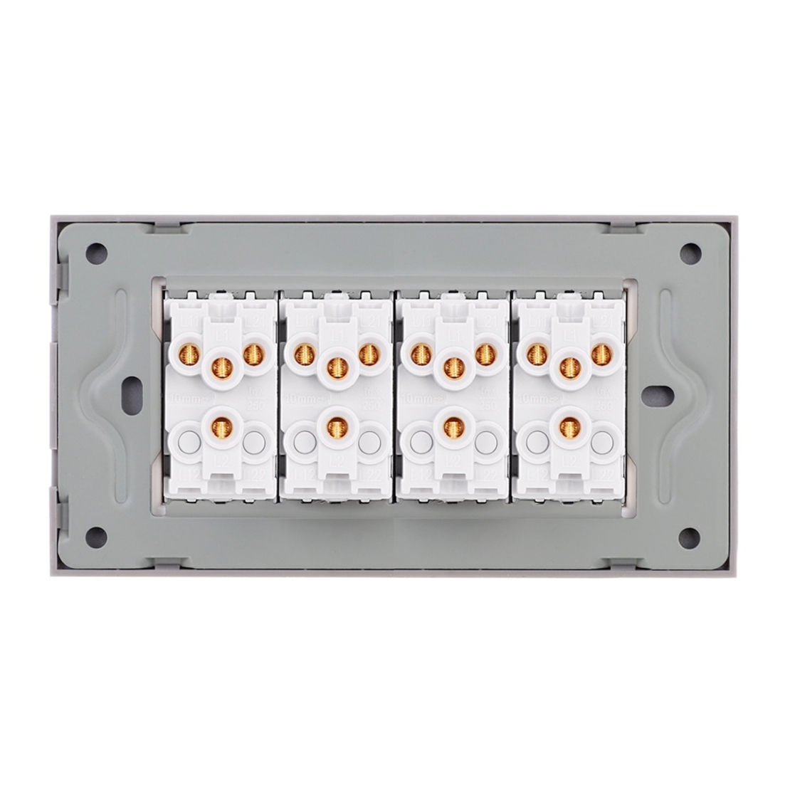 Intrerupator Mecanic 8 Posturi LUXION cu Rama din Sticla, Standard Italian, 4M, gri