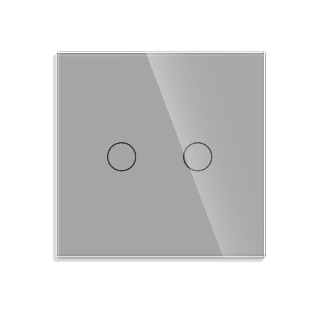 Intrerupator Dublu RF433 cu Touch din Sticla LUXION, gri