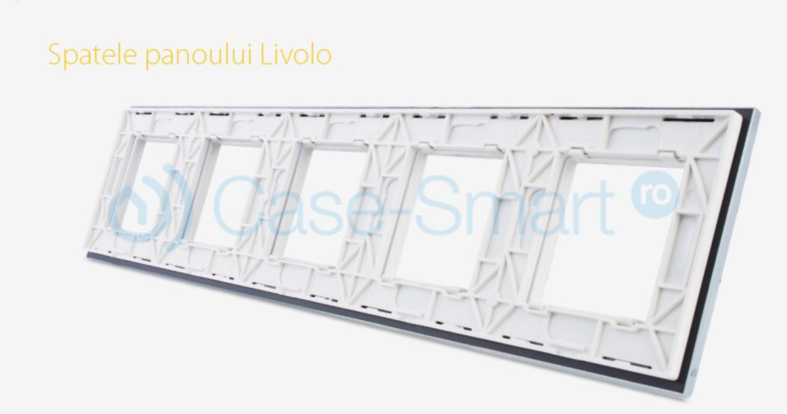 Rama cvintuplu din sticla Livolo, alb