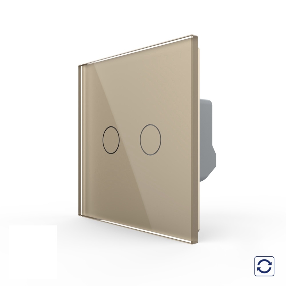 Intrerupator Dublu cu Reset si Contact Uscat LIVOLO - Serie Noua, auriu