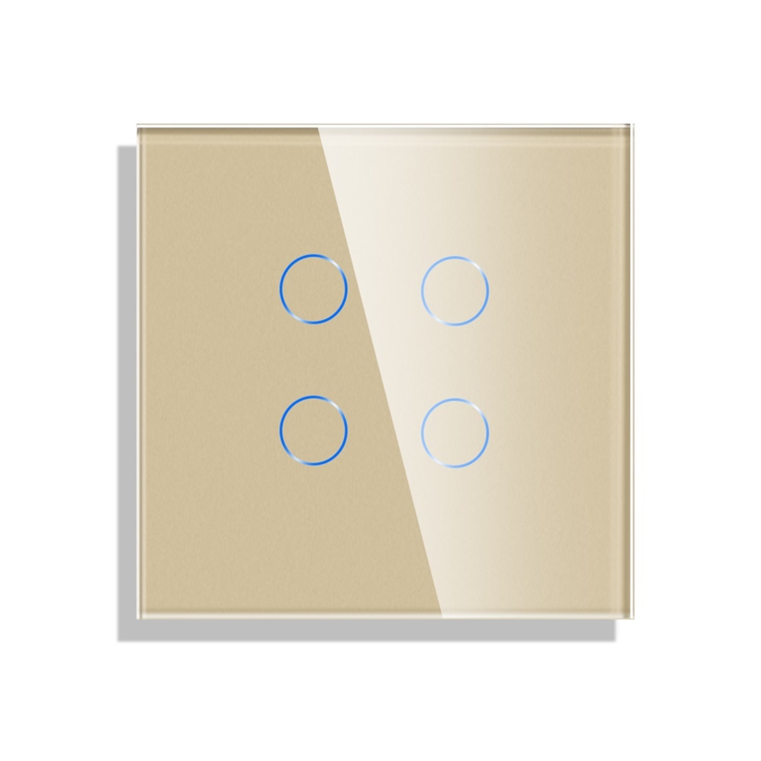 Panou Intrerupator Cvadruplu cu Touch Din Sticla LUXION, auriu