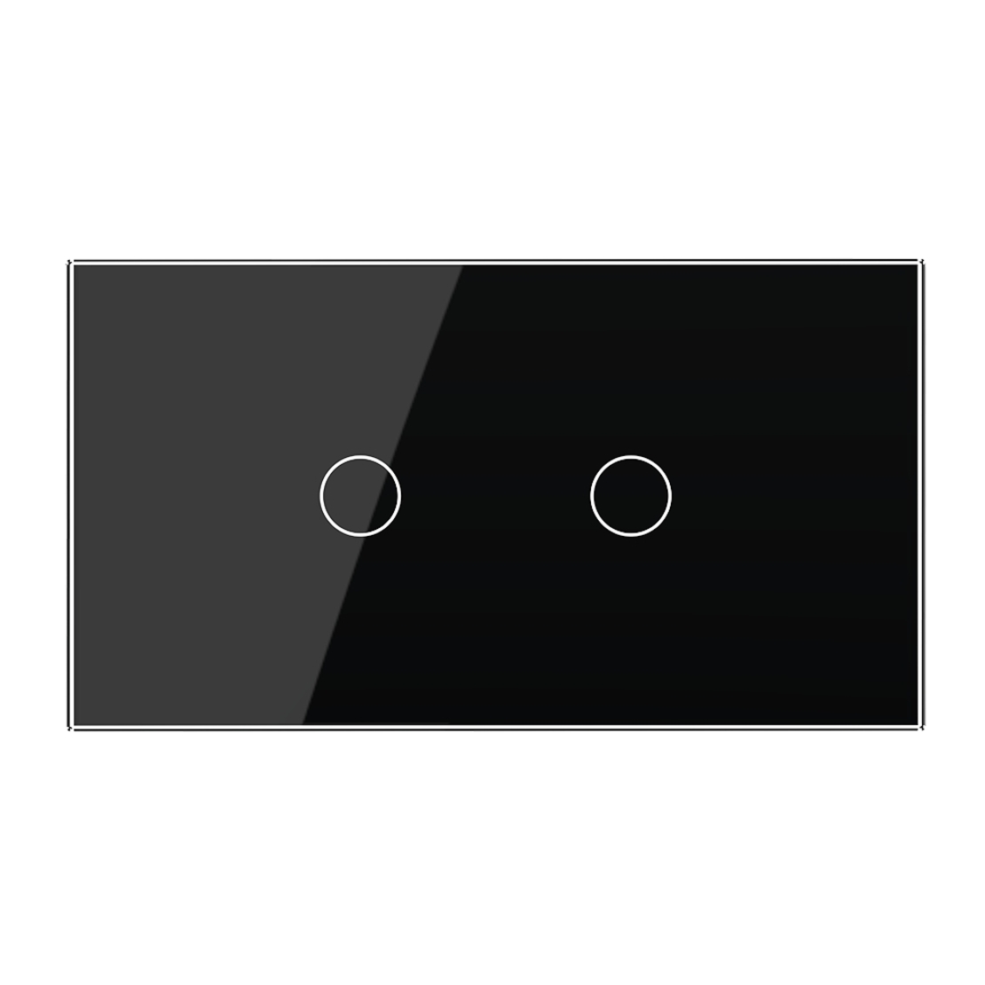 Panou Intrerupator Simplu + Simplu cu Touch LIVOLO din Sticla, Standard Italian - 4M, negru