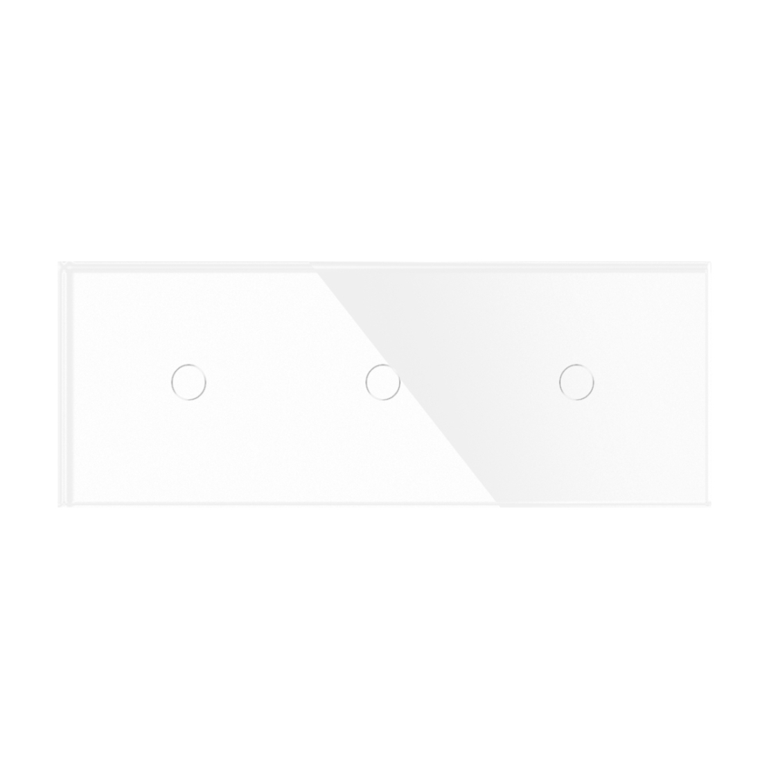 Intrerupator Simplu + Simplu + Simplu cu Touch din Sticla LUXION, alb