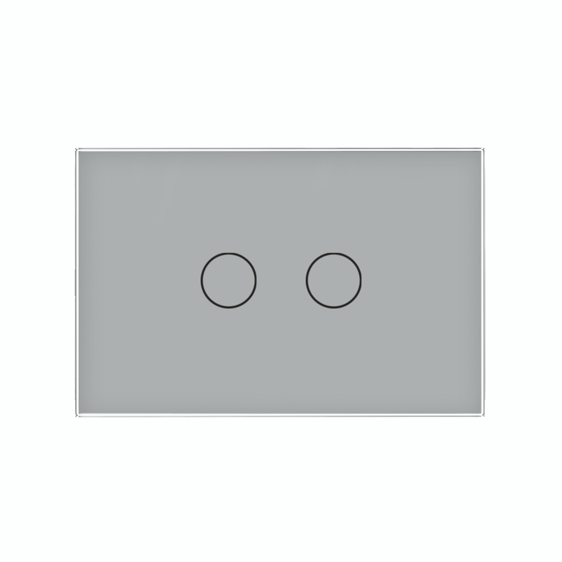 Intrerupator Dublu Cap Scara / Cruce Wireless cu Touch LIVOLO din Sticla – Standard Italian, gri