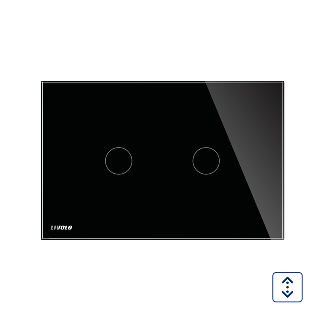 Intrerupator cu touch pentru draperie Livolo din sticla, Standard italian, negru