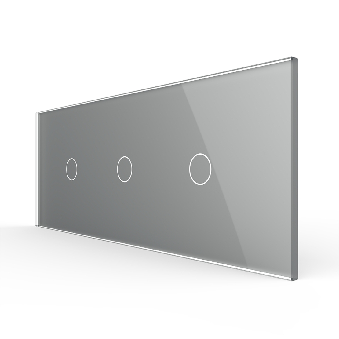 Intrerupator Simplu + Simplu + Simplu cu Touch LIVOLO cu Rama Din Sticla, Standard Italian, 6M, gri